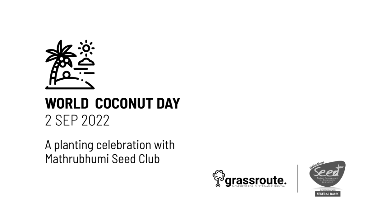 Grassroute and Mathrubhumi Seed Club plant Coconut Tree Saplings